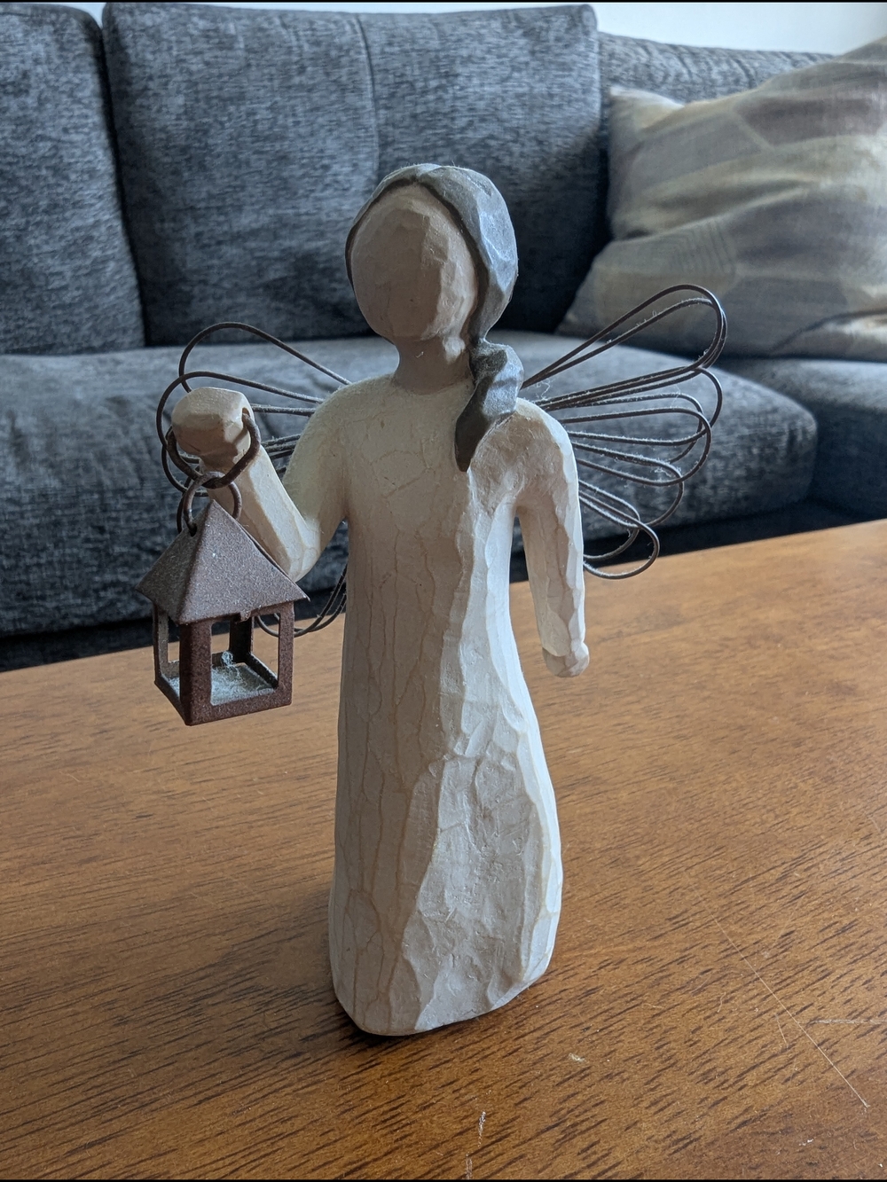 Willow Tree Carved "Angel Of Hope" Sculpture Holding Lantern